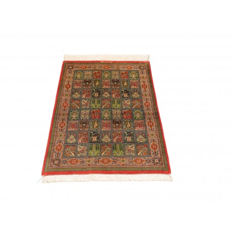 Tappeto Ghom seta Persia marrone 60x90