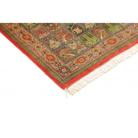 Tappeto Ghom seta Persia marrone 60x90
