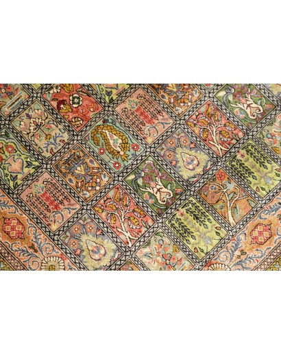 Tappeto Ghom seta Persia marrone 60x90