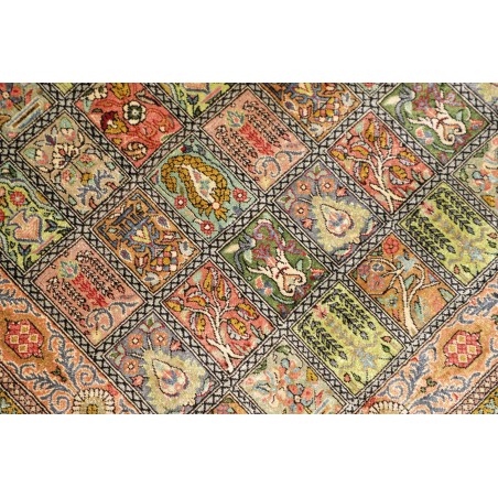 Tappeto Ghom seta Persia marrone 60x90