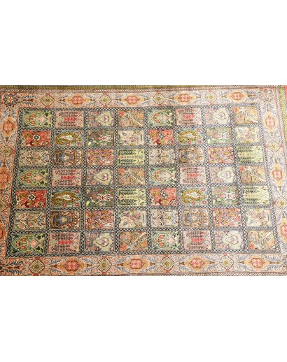 Tappeto Ghom seta Persia marrone 60x90