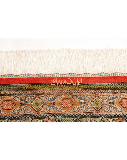 Tappeto Ghom seta Persia marrone 60x90