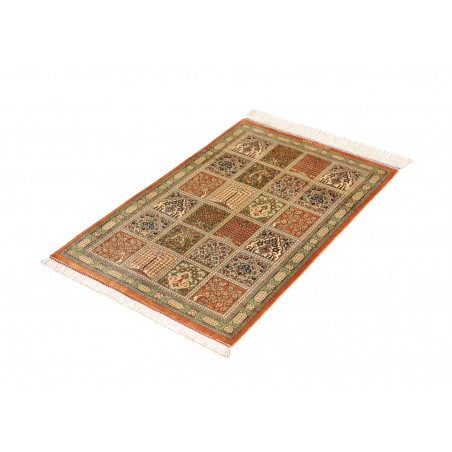 Tappeto Ghom seta Persia marrone 60x90