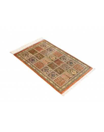 Tappeto Ghom seta Persia marrone 60x90
