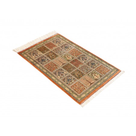 Tappeto Ghom seta Persia marrone 60x90