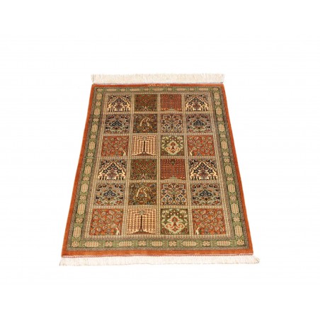 Tappeto Ghom seta Persia marrone 60x90