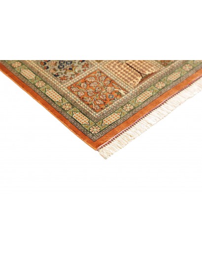 Tappeto Ghom seta Persia marrone 60x90