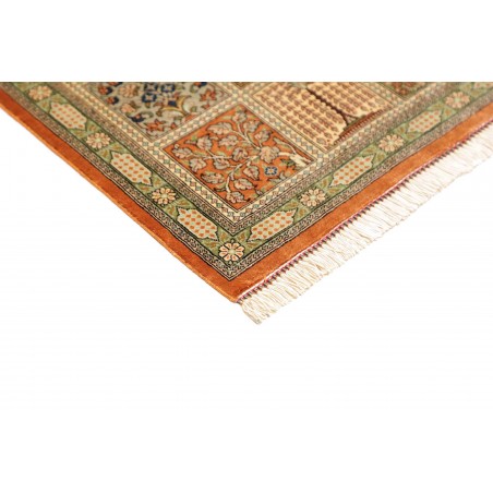 Tappeto Ghom seta Persia marrone 60x90