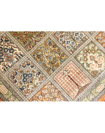 Tappeto Ghom seta Persia marrone 60x90