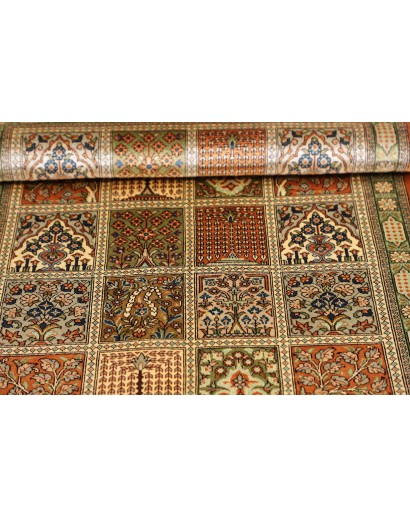 Tappeto Ghom seta Persia marrone 60x90