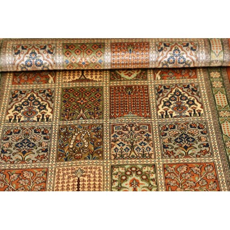 Tappeto Ghom seta Persia marrone 60x90