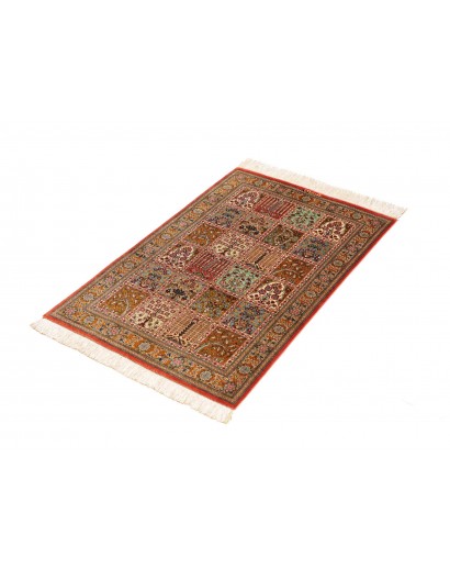 Tappeto Ghom seta Persia marrone grigio 58x90