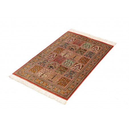 Tappeto Ghom seta Persia marrone grigio 58x90