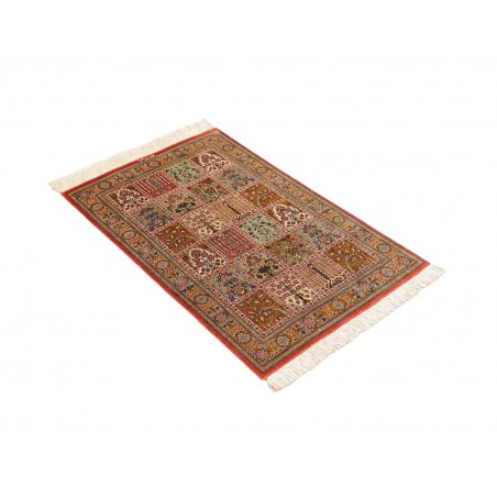 Tappeto Ghom seta Persia marrone grigio 58x90