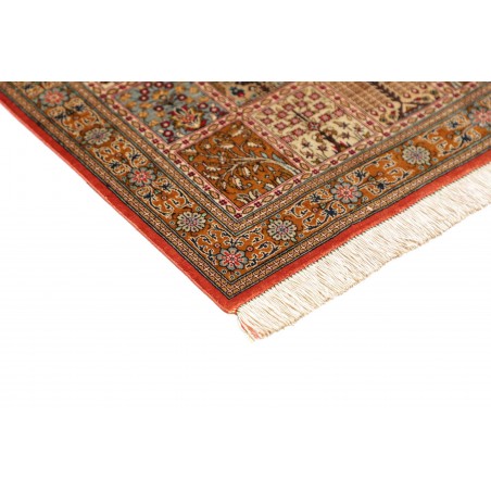 Tappeto Ghom seta Persia marrone grigio 58x90