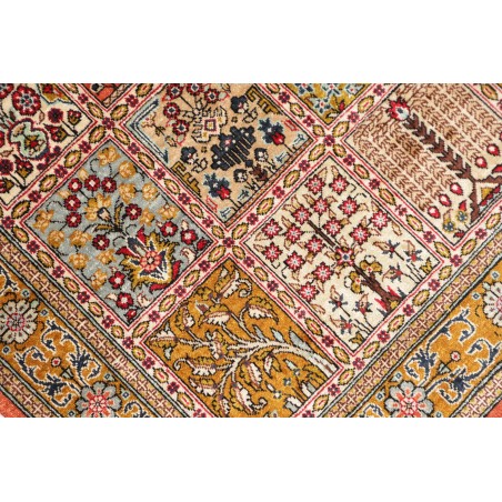 Tappeto Ghom seta Persia marrone grigio 58x90