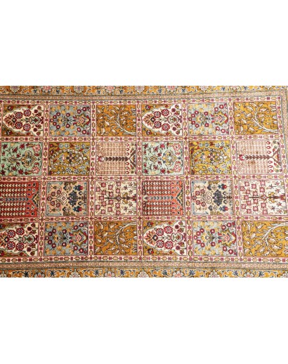 Tappeto Ghom seta Persia marrone grigio 58x90