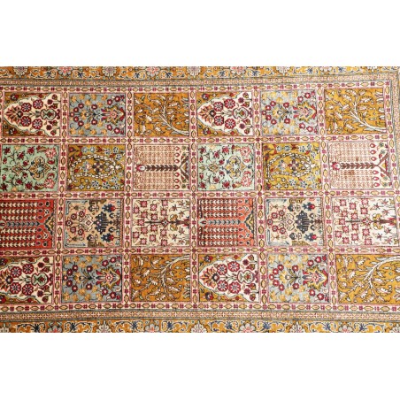 Tappeto Ghom seta Persia marrone grigio 58x90