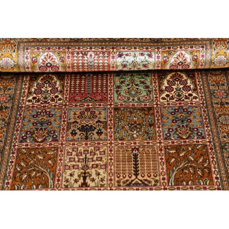 Tappeto Ghom seta Persia marrone grigio 58x90