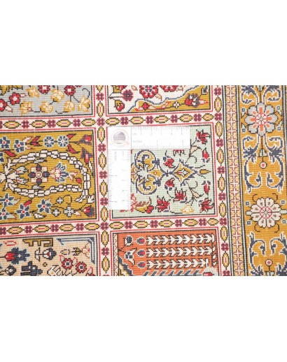 Tappeto Ghom seta Persia marrone grigio 58x90