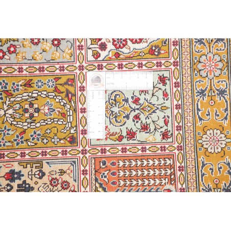 Tappeto Ghom seta Persia marrone grigio 58x90