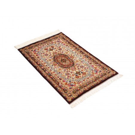 Tappeto Ghom seta Persia giallo marrone 61x90