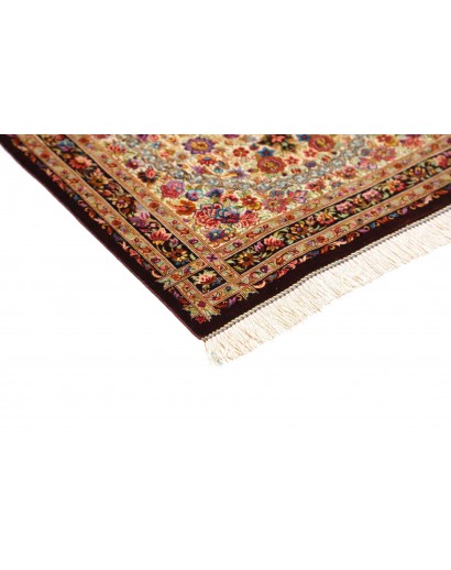 Tappeto Ghom seta Persia giallo marrone 61x90