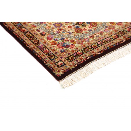Tappeto Ghom seta Persia giallo marrone 61x90