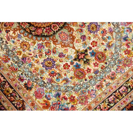 Tappeto Ghom seta Persia giallo marrone 61x90