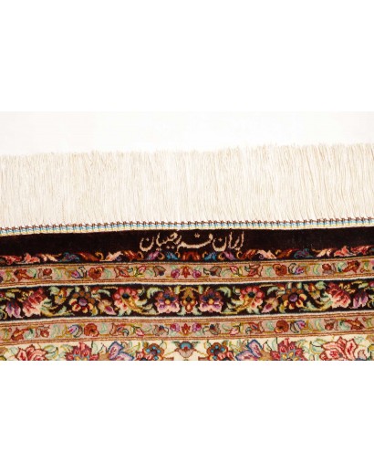 Tappeto Ghom seta Persia giallo marrone 61x90