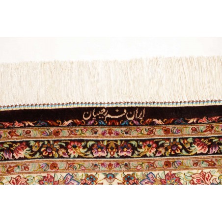Tappeto Ghom seta Persia giallo marrone 61x90