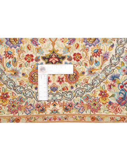 Tappeto Ghom seta Persia giallo marrone 61x90