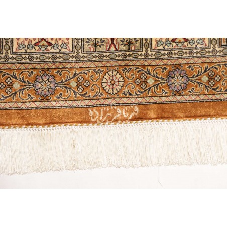 Tappeto Ghom seta Persia arancione bianco 59x90