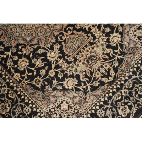 Tappeto Ghom seta Persia grigio bianco 60x89