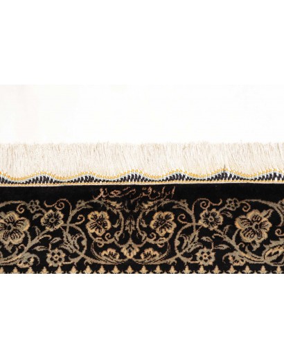 Tappeto Ghom seta Persia grigio bianco 60x89