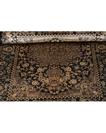 Tappeto Ghom seta Persia grigio bianco 60x89