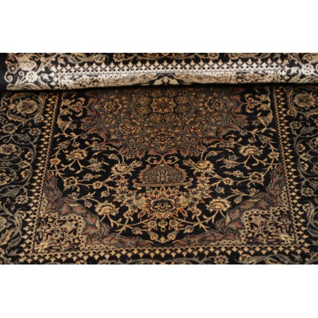 Tappeto Ghom seta Persia grigio bianco 60x89