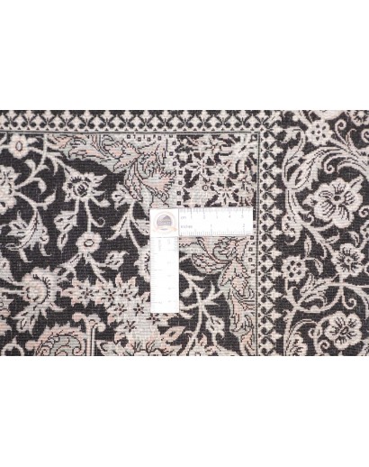 Tappeto Ghom seta Persia grigio bianco 60x89