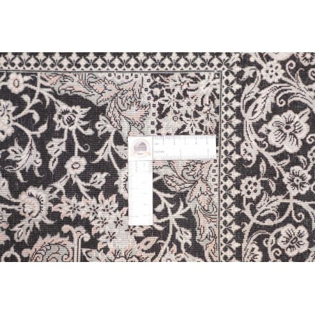 Tappeto Ghom seta Persia grigio bianco 60x89