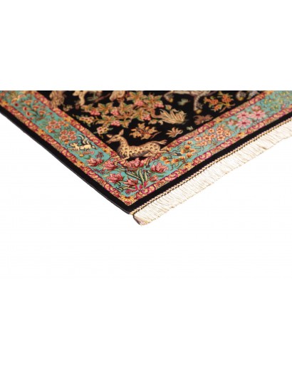 Tappeto Ghom seta Persia marrone grigio 62x90