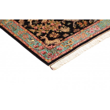 Tappeto Ghom seta Persia marrone grigio 62x90