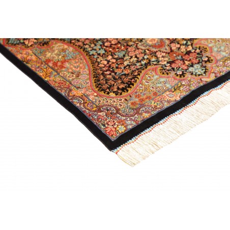 Tappeto Ghom seta Persia marrone arancione 60x87