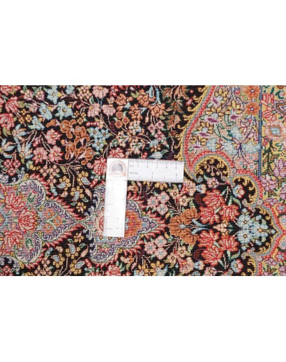 Tappeto Ghom seta Persia marrone arancione 60x87