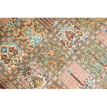 Tappeto Ghom seta Persia marrone bianco 60x90