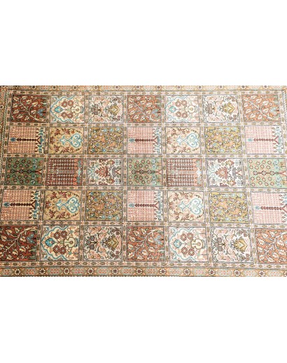Tappeto Ghom seta Persia marrone bianco 60x90