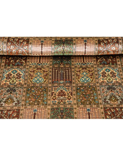 Tappeto Ghom seta Persia marrone bianco 60x90