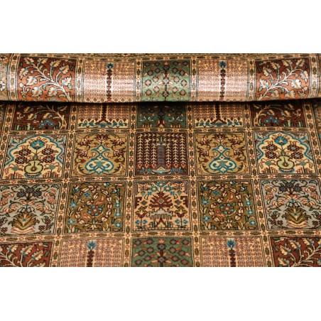 Tappeto Ghom seta Persia marrone bianco 60x90