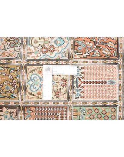 Tappeto Ghom seta Persia marrone bianco 60x90