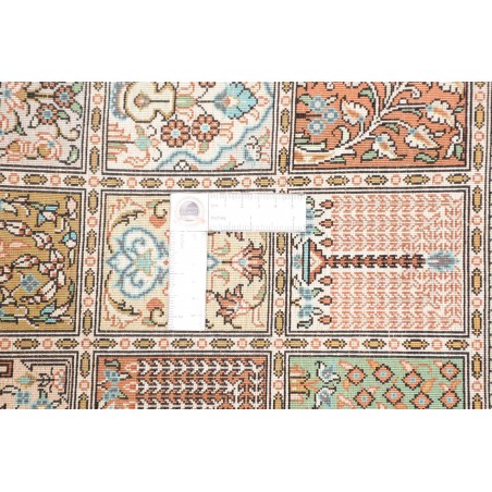 Tappeto Ghom seta Persia marrone bianco 60x90