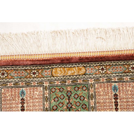 Tappeto Ghom seta Persia marrone bianco 60x90